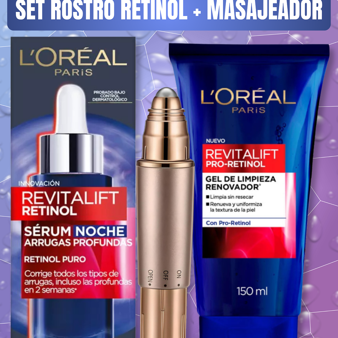 Set Rostro Retinol + Masajeador Facial 6