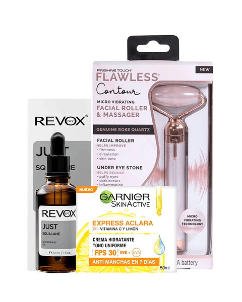 Set Facial Express Aclara + Rodillo Jade