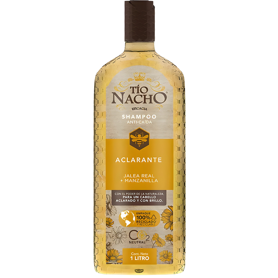 Shampoo Anti-caída Aclarante Jalea Real + Manzanilla 1 L - TIO NACHO 1