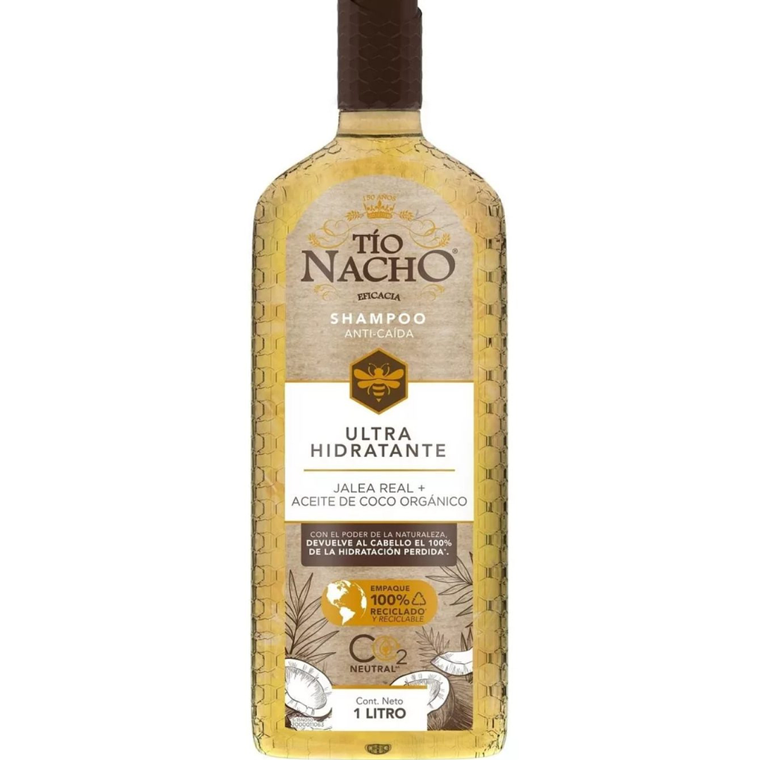 Shampoo Anti-caída Ultra Hidratante Jalea Real + Aceite De Coco Orgánico 1 L - TIO NACHO 1