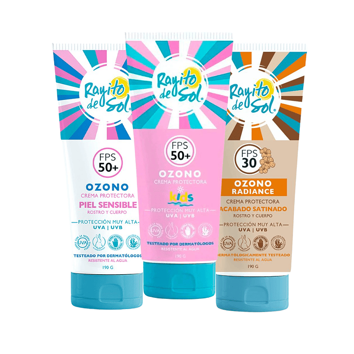 Crema Protectora Ozono Mixto x3 Piel Sensible, Radiante, Kids - RAYITO DE SOL 1