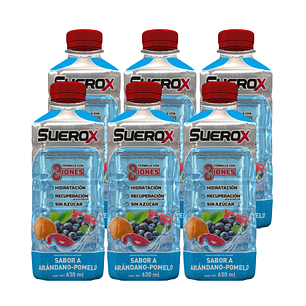 Suerox Bebida Isotónica Arándano-Pomelo 630 ML X6 - SUEROX