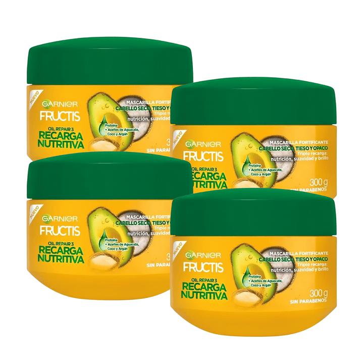 Mascarilla Capilar Oil Repair 3 Recarga Nutritiva 300 G X4 - GARNIER 1