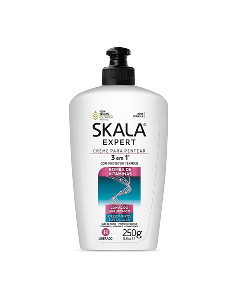 Crema Bomba de Vitaminas Para Peinar 3En1 Con Protector Térmico 250 G - SKALA