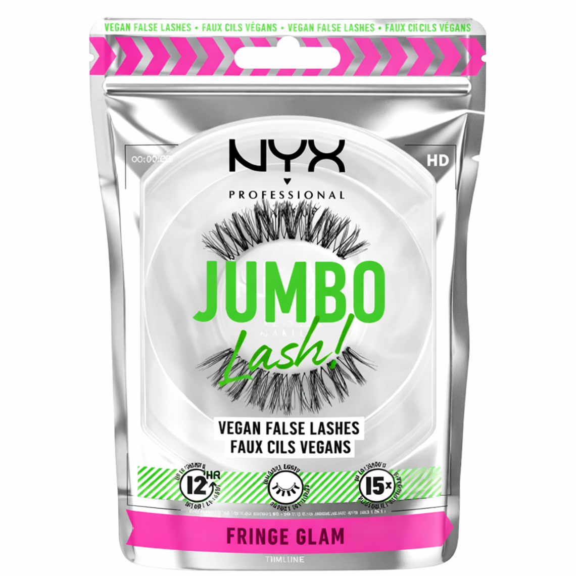 Pestañas Postizas Jumbo Lash Vegan Fringe Glam - NYX 1