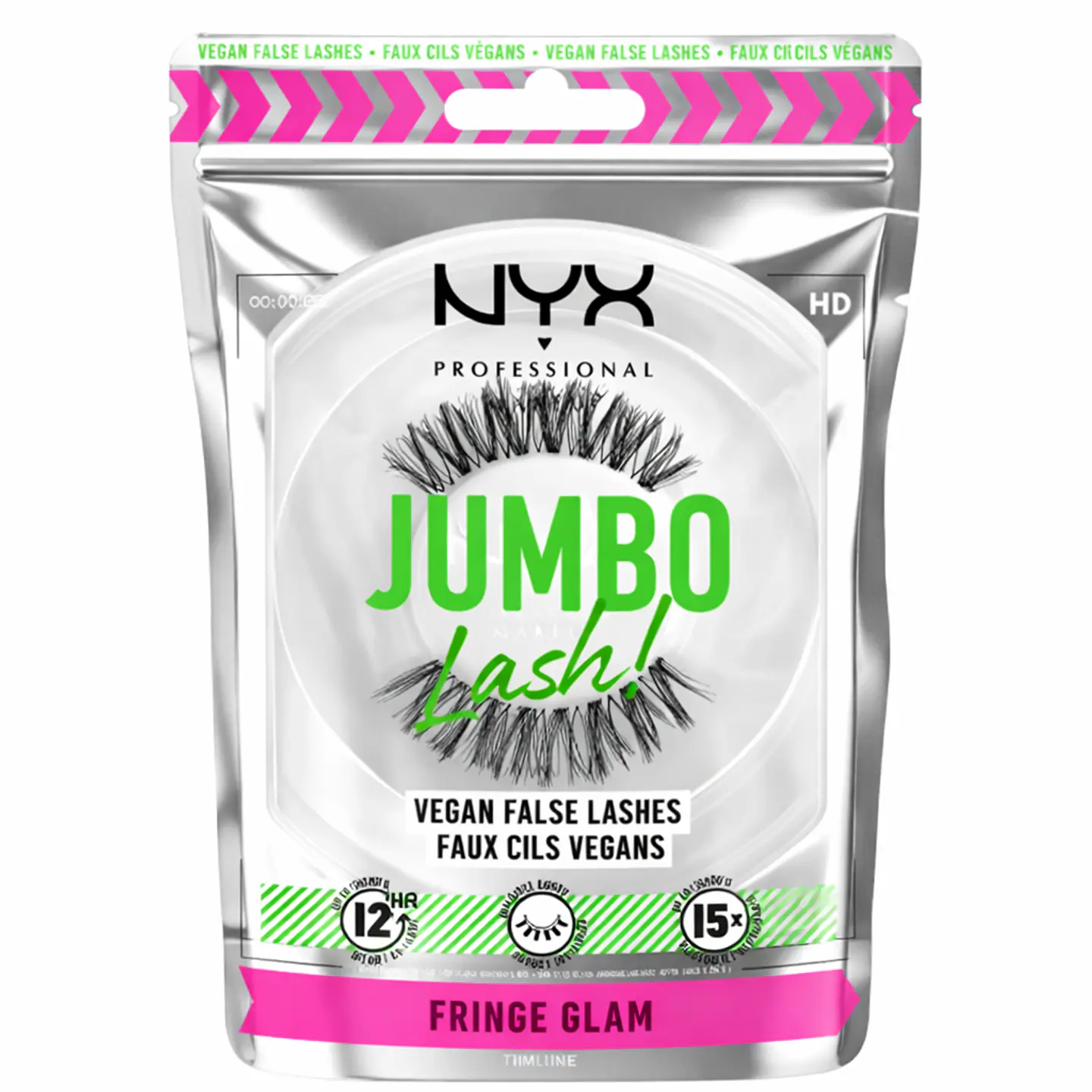 Pestañas Postizas Jumbo Lash Vegan Fringe Glam - NYX 1