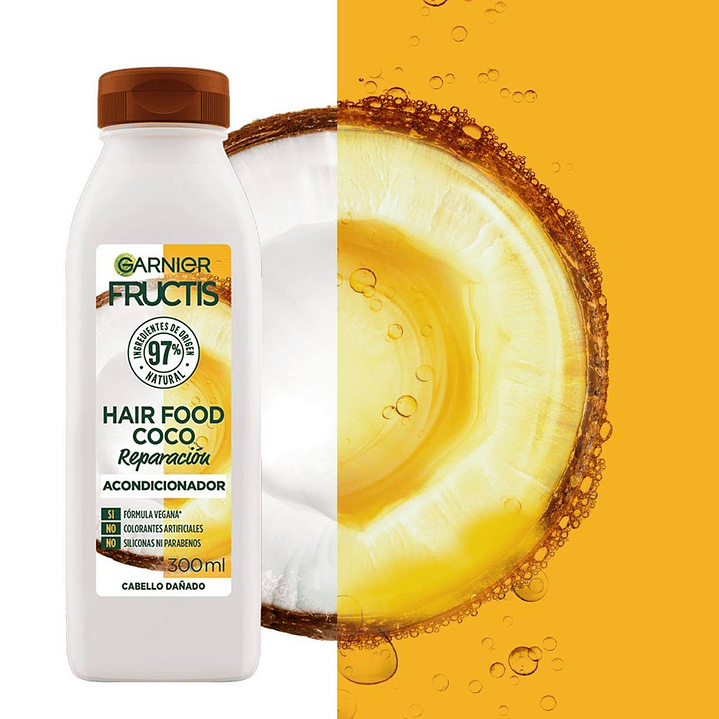 Acondicionador Hair Food Coco Reparación Cabello Dañado 300 ML - GARNIER 2