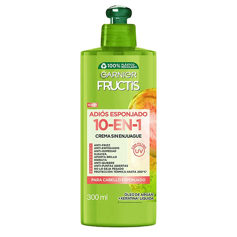 Crema Cabello Adios Esponjado Fructis 10 en 1 - 300 ML - GARNIER