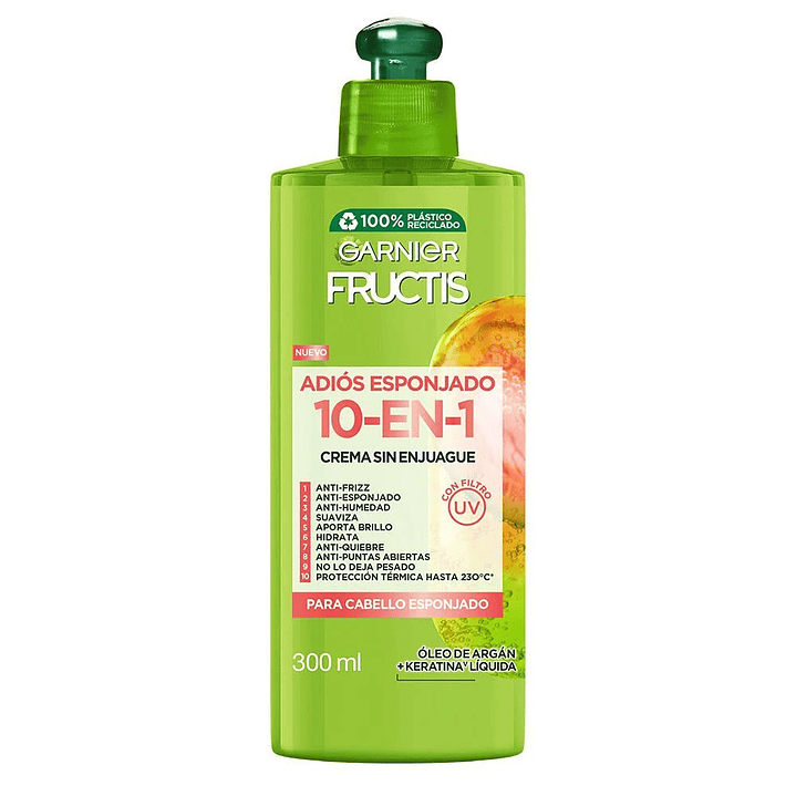Crema Cabello Adios Esponjado Fructis 10 en 1 300 ML - GARNIER 1