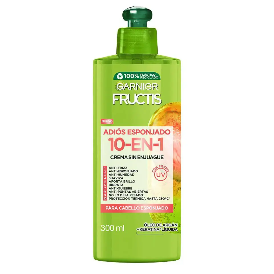 Crema Cabello Adios Esponjado Fructis 10 en 1 - 300 ML - GARNIER 1