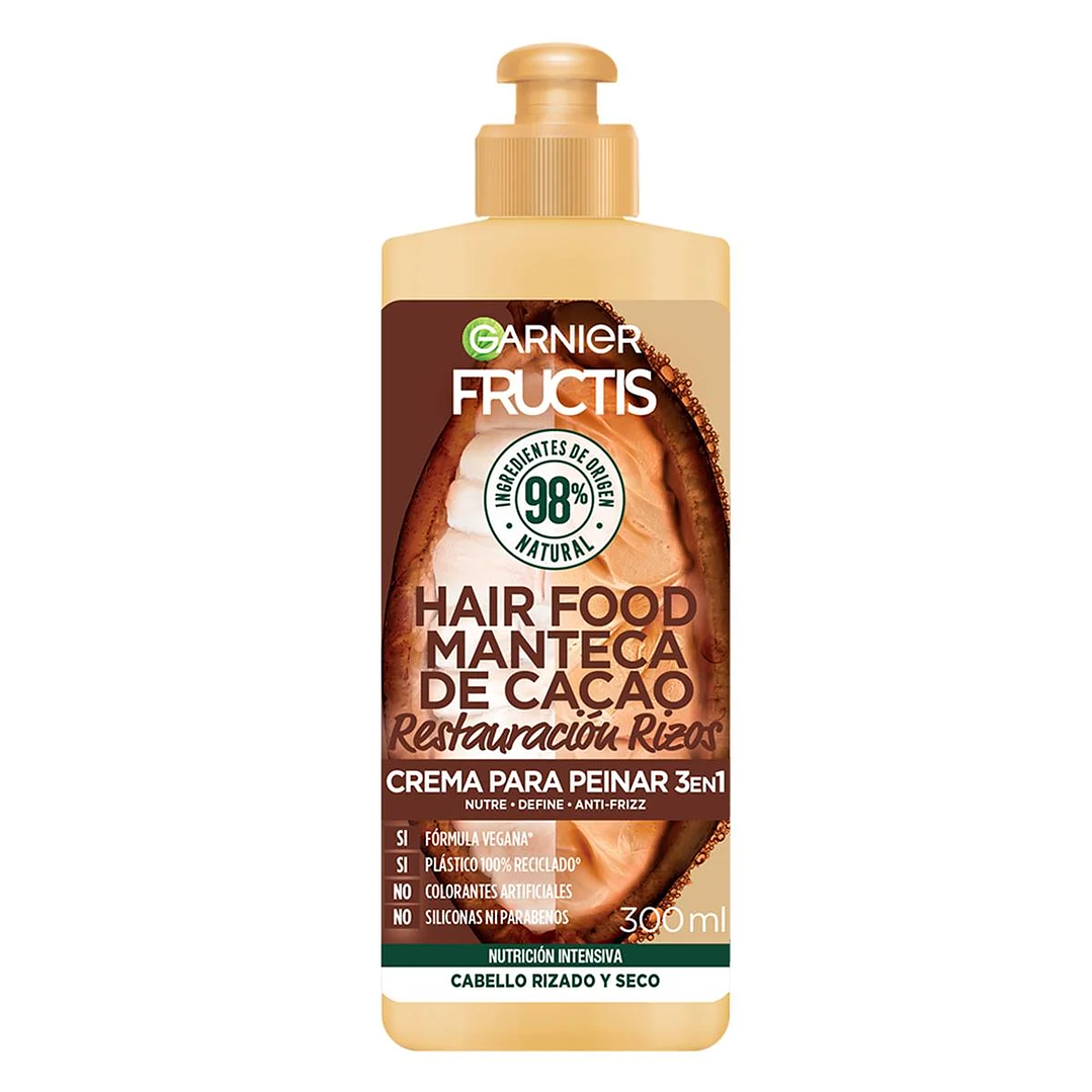 Crema Para Peinar Fructis Hair Food Manteca Cacao 300 ML - GARNIER 1