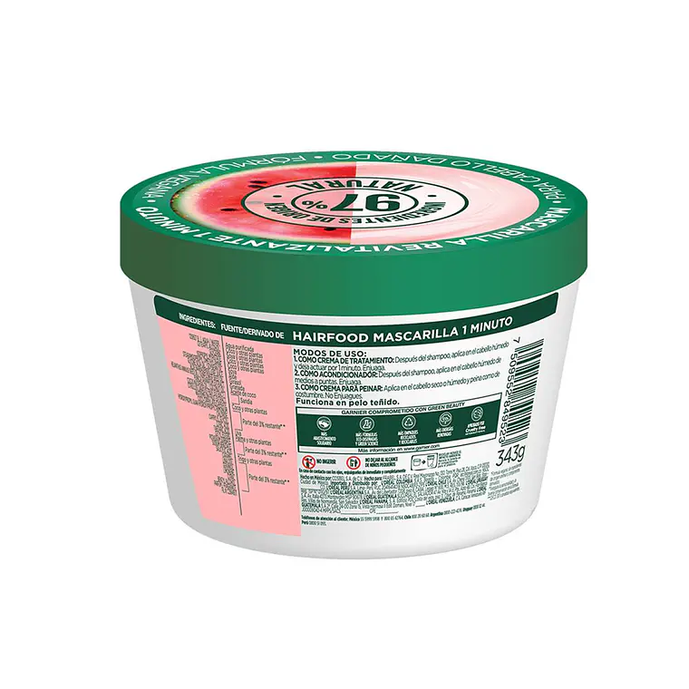 Mascarilla Capilar Hair Food Sandía 350 ML - GARNIER 3