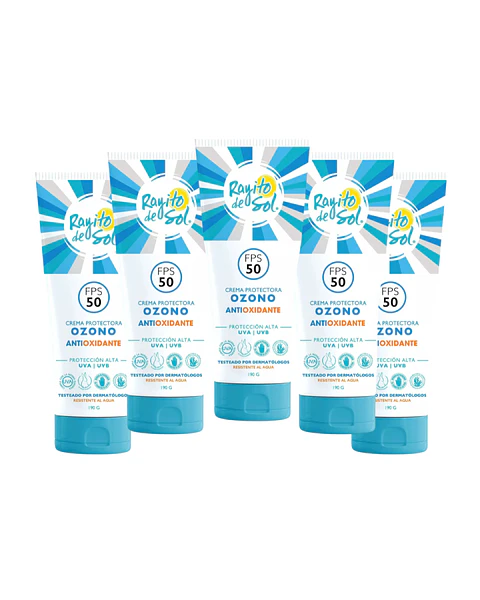 Crema Protectora Ozono AntiOxidante Fps 50 190g X5 - RAYITO DE SOL