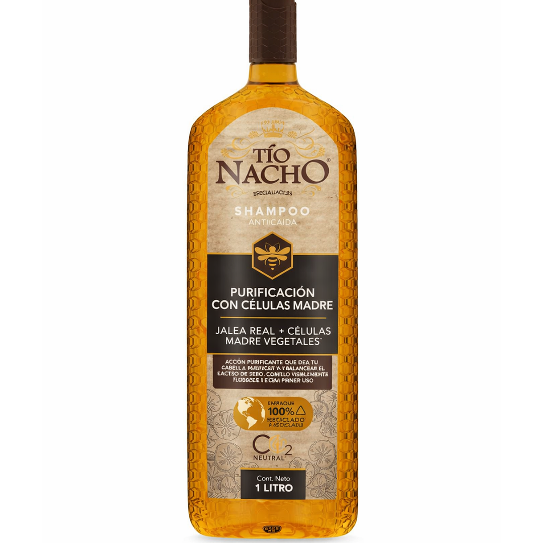Shampoo Anti-caída Purificación Células Madre Jalea Real 1 L XCAJA (6 UNIDADES) - TIO NACHO 2