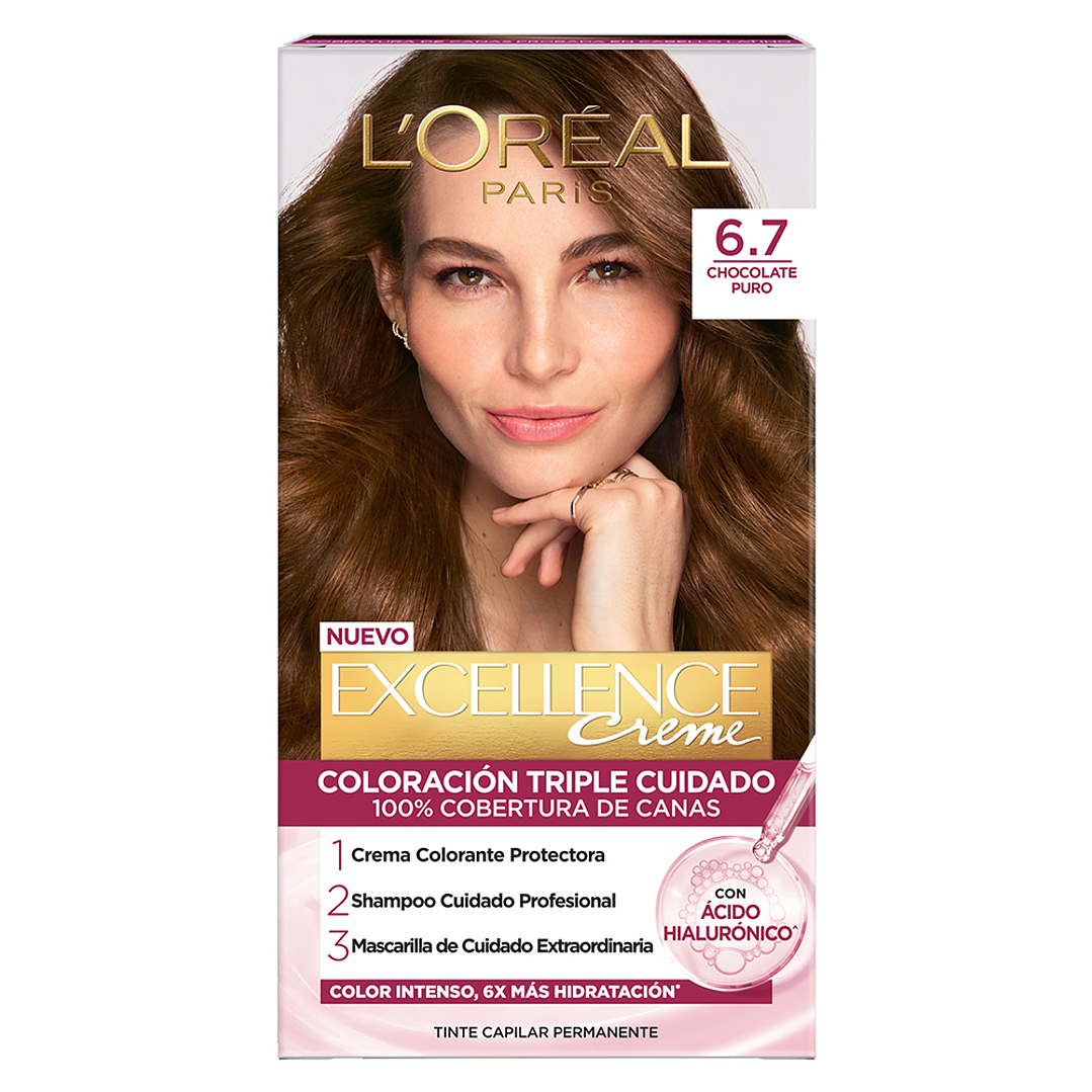 Tintura de Cabello Excellence Creme Chocolate Puro 6.7 - LOREAL 1