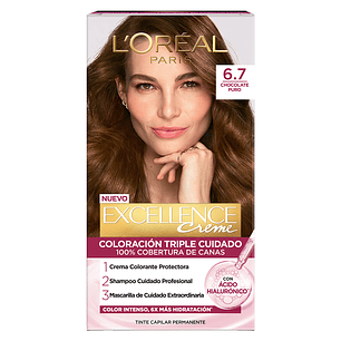 Tintura de Cabello Excellence Creme Chocolate Puro 6.7 - LOREAL