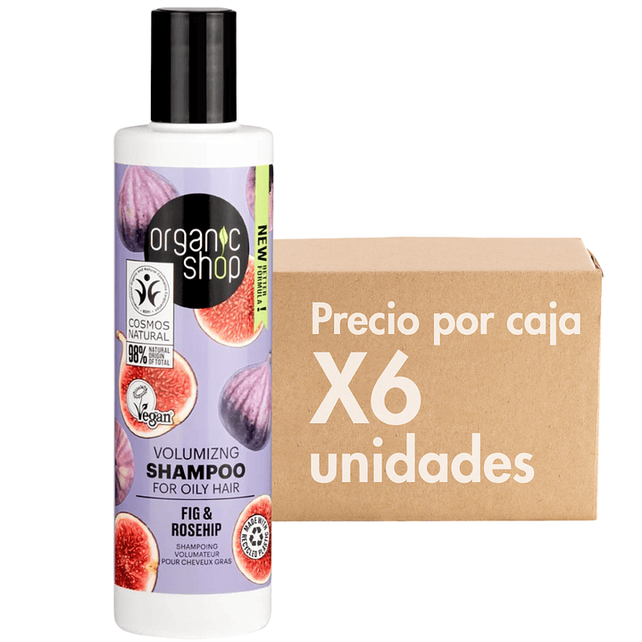 Shampoo Cabello Graso Fig And Rosehip 280 ML XCAJA (6 UNIDADES) - ORGANIC SHOP 1