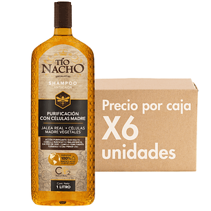 Shampoo Anti-caída Purificación Células Madre Jalea Real 1 L XCAJA (6 UNIDADES) - TIO NACHO