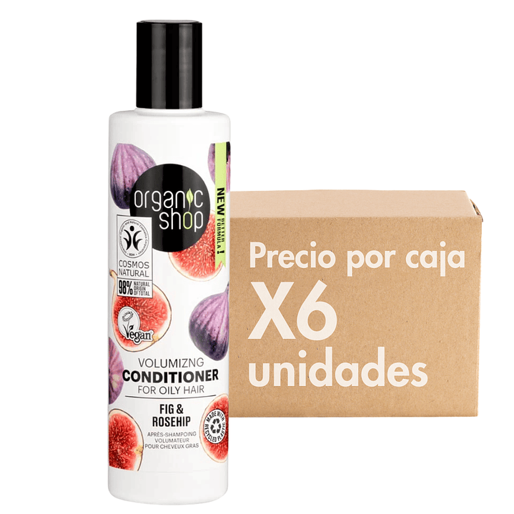 Acondicionador Cabello Graso Fig And Rosehip 280 ML XCAJA (6 UNIDADES) - ORGANIC SHOP 1