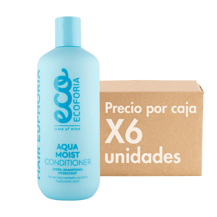 Acondicionador Aqua Moist Hidratante 400 ML XCAJA (6 UNIDADES) - ECOFORIA 1