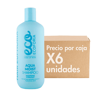 Shampoo Aqua Moist Hidratante 400 ML XCAJA (6 UNIDADES) - ECOFORIA