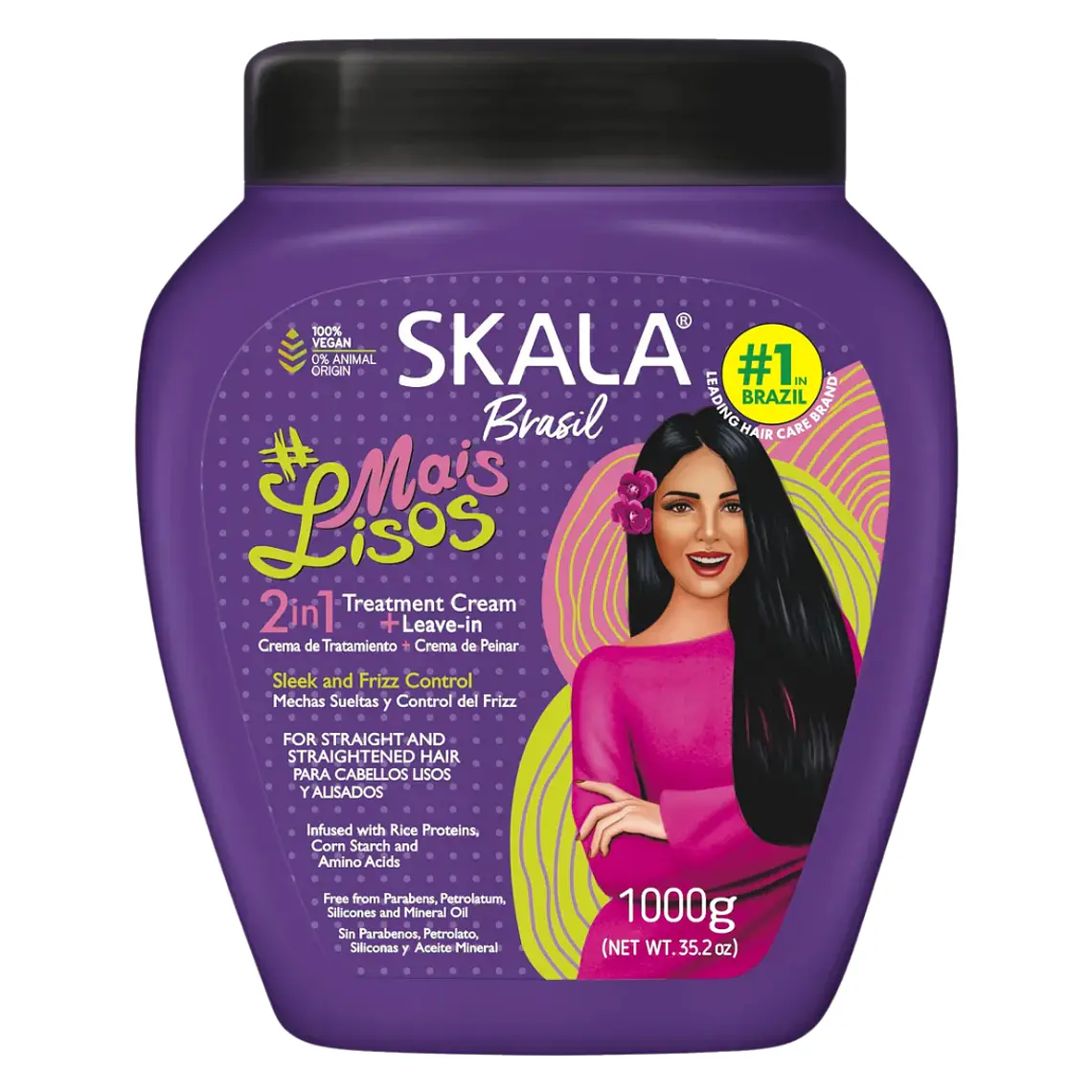 Máscara Mais Lisos 2 en 1 Tratamiento + Peinar Mechas Sueltas y Control de Frizz 1 KG XCAJA (6 UNIDADES) - SKALA 2