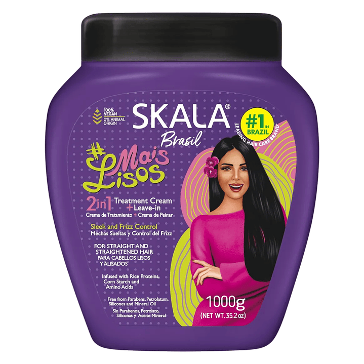 Mascara Mais Lisos 2 en 1 Tratamiento + Peinar Mechas Sueltas y Control de Frizz 1 KG XCAJA (6 UNIDADES) - SKALA 2