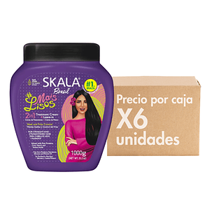 Mascara Mais Lisos 2 en 1 Tratamiento + Peinar Mechas Sueltas y Control de Frizz 1 KG XCAJA (6 UNIDADES) - SKALA