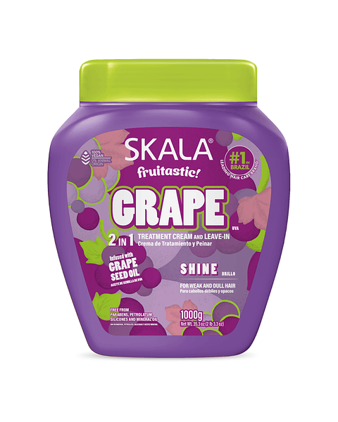 Máscara Grape 2 en 1 Tratamiento + Crema de Peinar XCAJA (6 UNIDADES) - SKALA