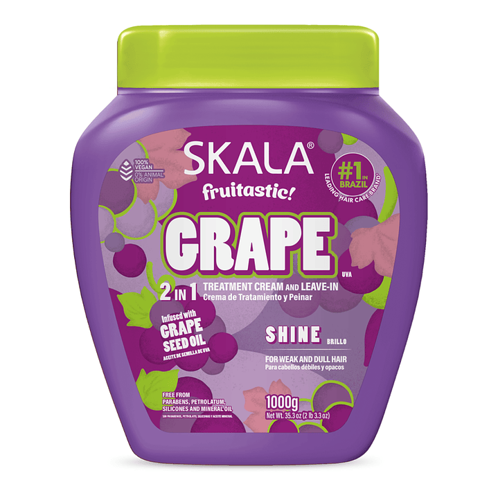 Mascara Grape 2 en 1 Tratamiento + Crema de Peinar XCAJA (6 UNIDADES) - SKALA 2