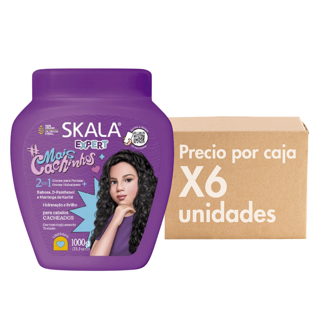 Mascara Mais Cachinhos 2 en 1 Tratamiento + Crema de Peinar, Hidratación y Brillo Para Todo Tipo de Rizos XCAJA (6 UNIDADES) - SKALA 1