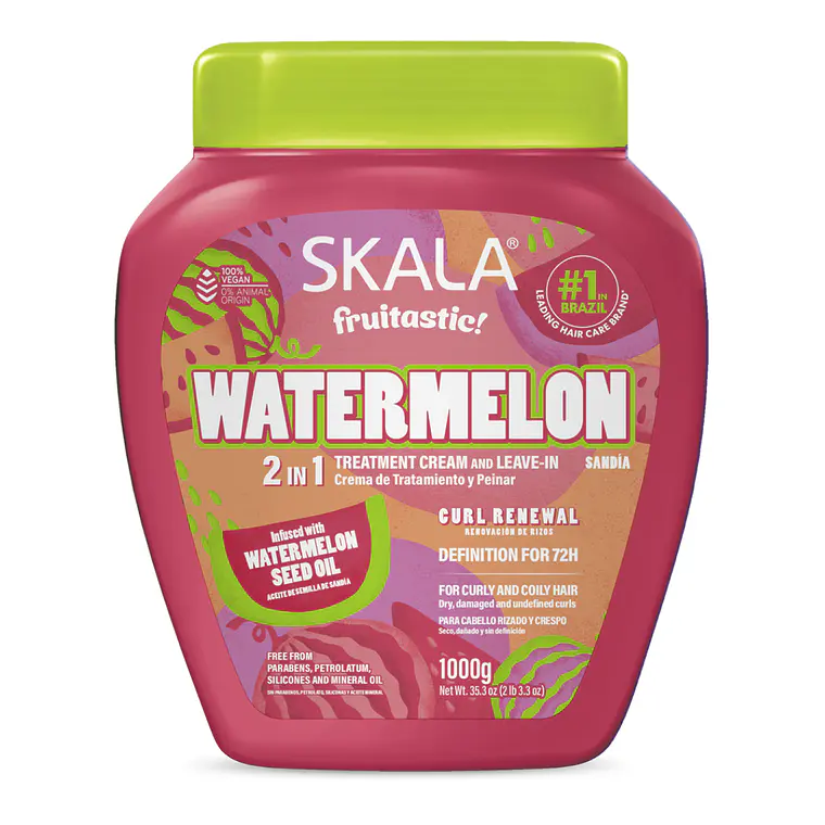Máscara Watermelon 2 en 1 Tratamiento + Crema de Peinar XCAJA (6 UNIDADES) - SKALA 2