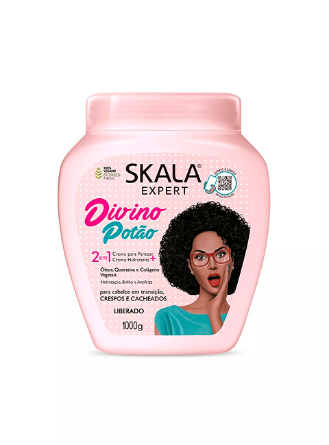 Máscara Divino Potao 2 en 1 Tratamiento + Crema de Peinar, Hidratación y Brillo Control Frizz XCAJA (6 UNIDADES) - SKALA