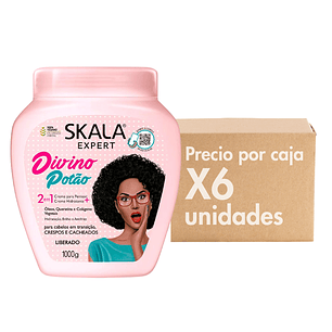 Mascara Divino Potao 2 en 1 Tratamiento + Crema de Peinar, Hidratación y Brillo Control Frizz XCAJA (6 UNIDADES) - SKALA