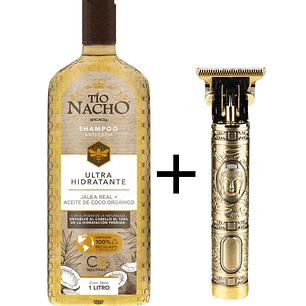 Shampoo Anti-caída Ultra Hidratante Jalea Real + Aceite De Coco Orgánico 1 L + Máquina de Afeitar Eléctrica - TIO NACHO