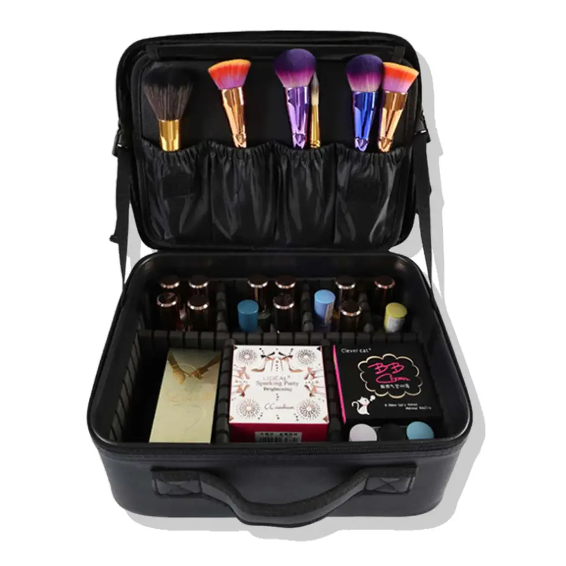 Cosmetiquero Con Espejo Luz Led Compartimientos 3