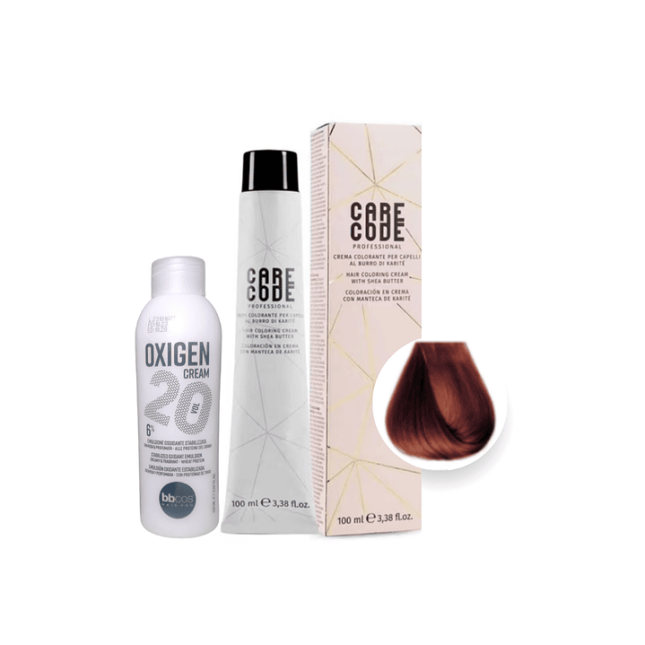 Hair Coloring Cream 100 ML 6,40, Con Oxigen 150 ML 20 Vol Lab37- CARECODE 1