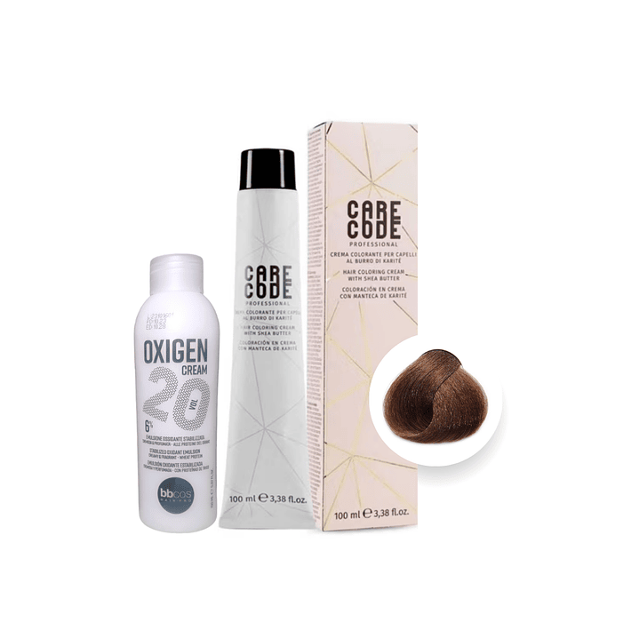 Hair Coloring Cream 100 ML 6,85, Con Oxigen 150 ML 20 Vol Lab37- CARECODE 1