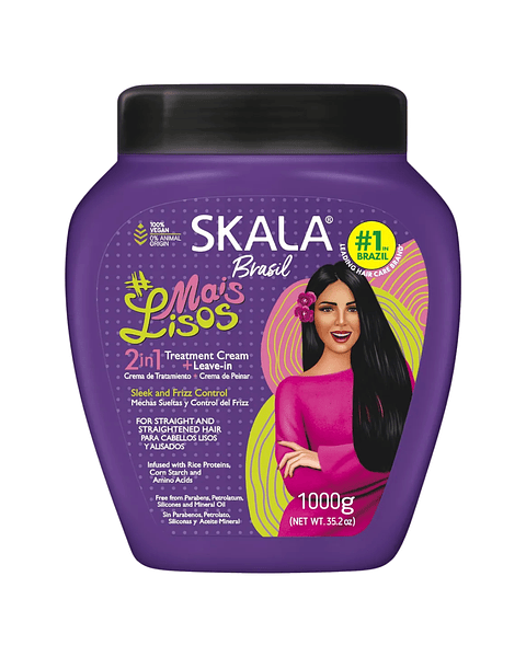 Máscara Mais Lisos 2 en 1 Tratamiento + Peinar Mechas Sueltas y Control de Frizz + Secador de Pelo - SKALA