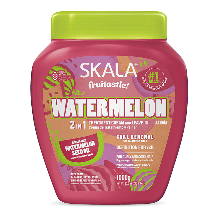 Mascara Watermelon 2 en 1 Tratamiento + Crema de Peinar + Secador de Pelo - SKALA 1