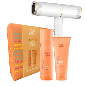 Pack Nutrición Invigo Nutri Enrich Shampoo 250 ML + Acondicionador 200 ML + Secador de Cabello - WELLA