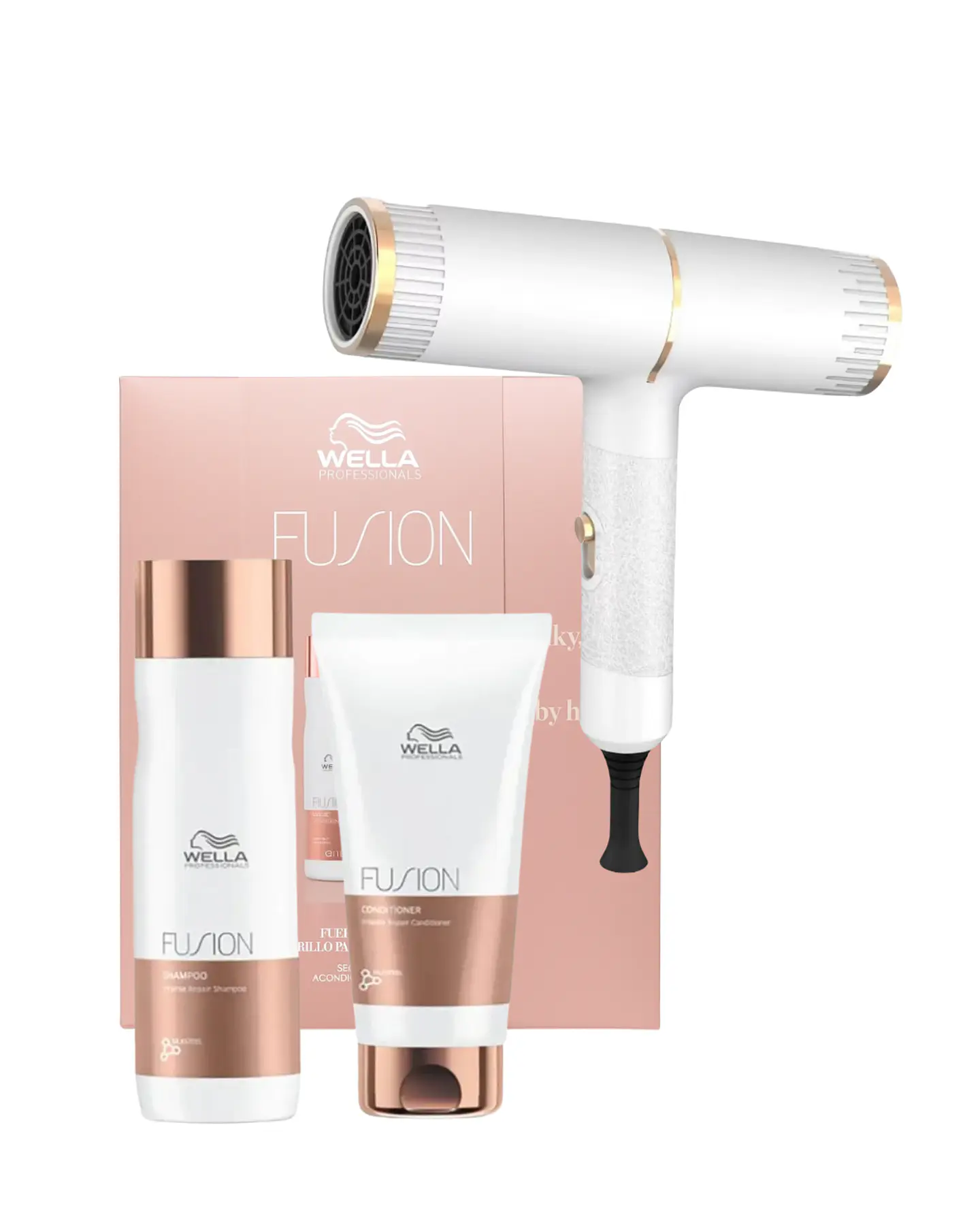 Pack Fusion Sha 250 ML + Acond 200 ML Oil Reflections + Secador de Cabello  - WELLA 1