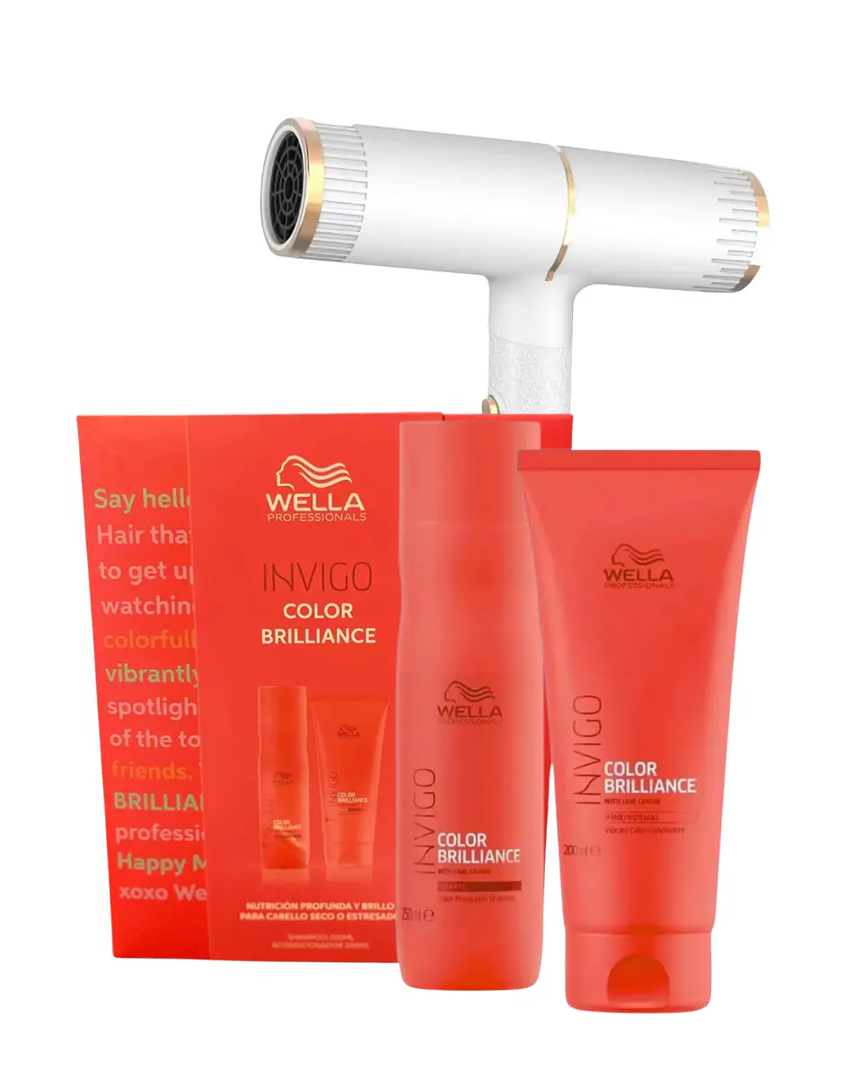 Pack Invigo Color Brilliance Shampoo 250 ML + Acondicionador 200 ML + Secador de Cabello - WELLA 1