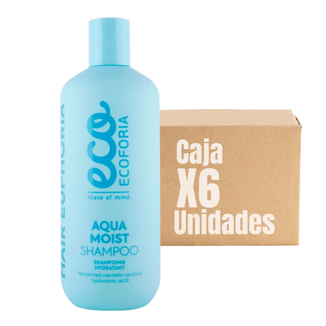 Shampoo Aqua Moist Hidratante 400 ML XCAJA (6 UNIDADES) - ECOFORIA 1
