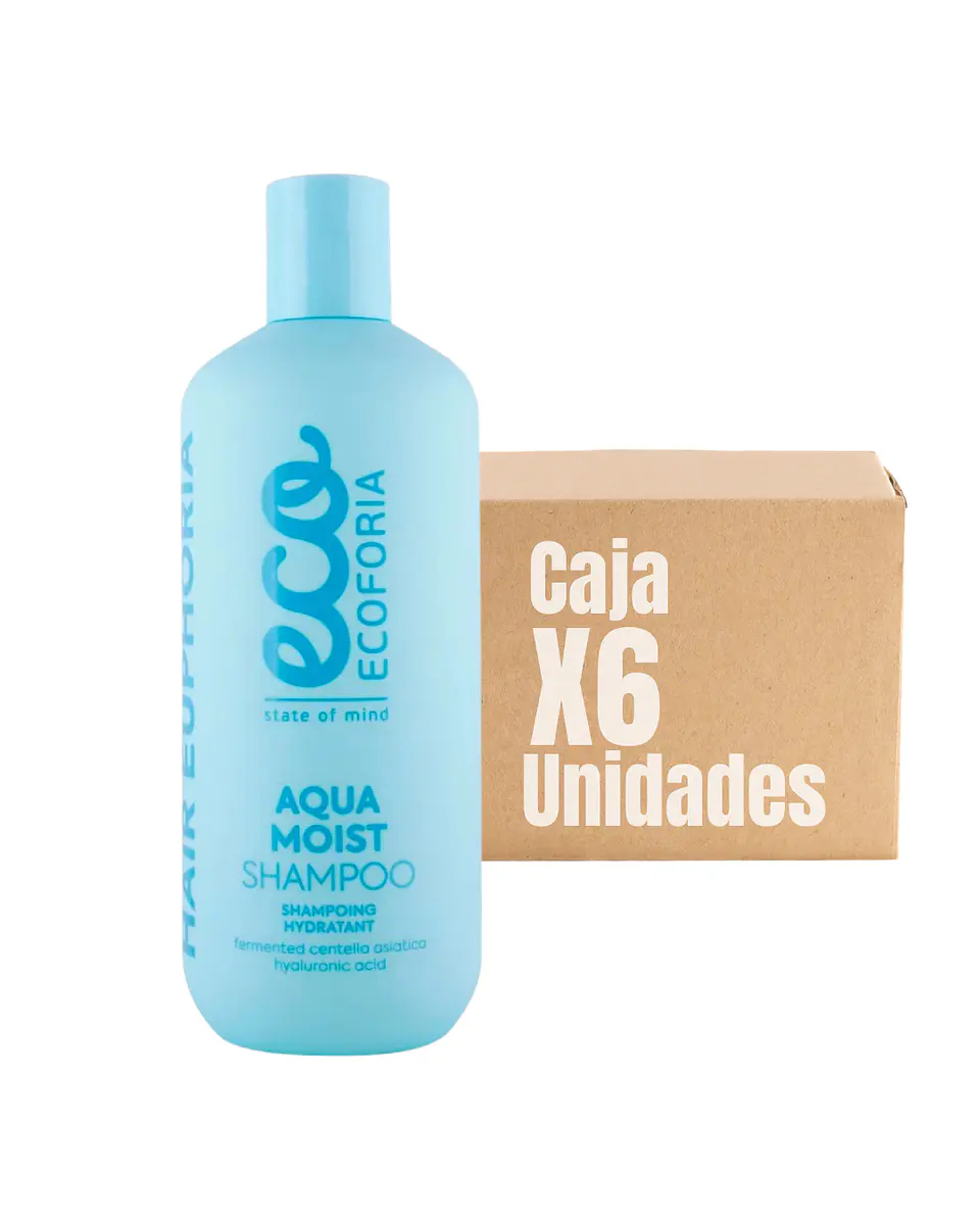 Shampoo Aqua Moist Hidratante 400 ML XCAJA (6 UNIDADES) - ECOFORIA 1