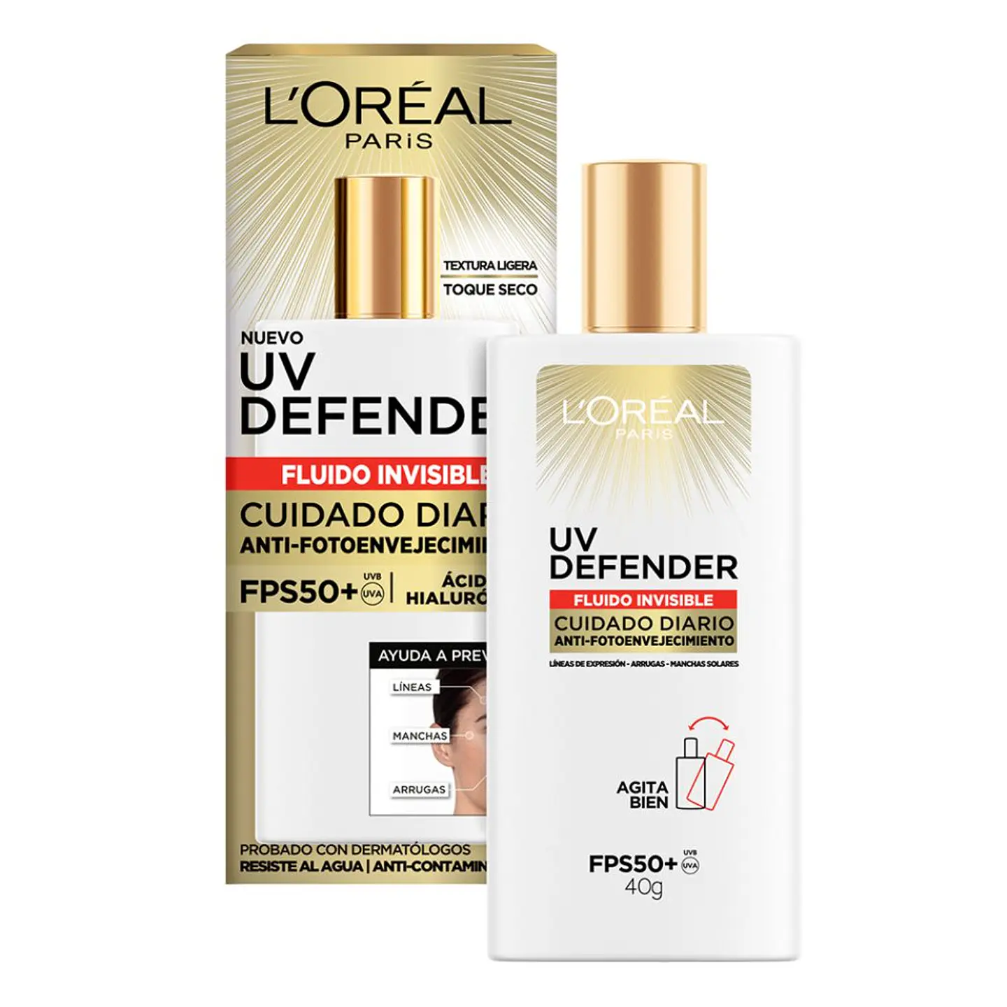 Protector Solar Uv Defender Fluido Invisible Anti-Fotoenvejecimiento - LOREAL 4