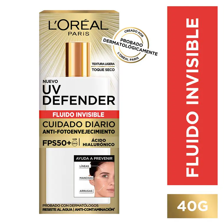 Protector Solar Uv Defender Fluido Invisible Anti-Fotoenvejecimiento - LOREAL 1