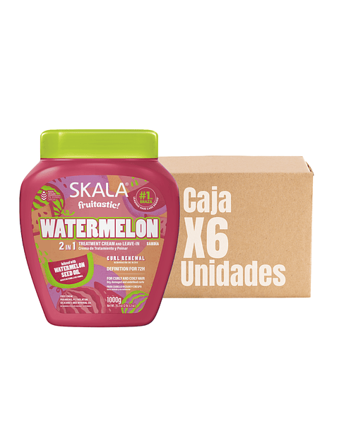 Máscara Watermelon 2 en 1 Tratamiento + Crema de Peinar XCAJA (6 UNIDADES) - SKALA