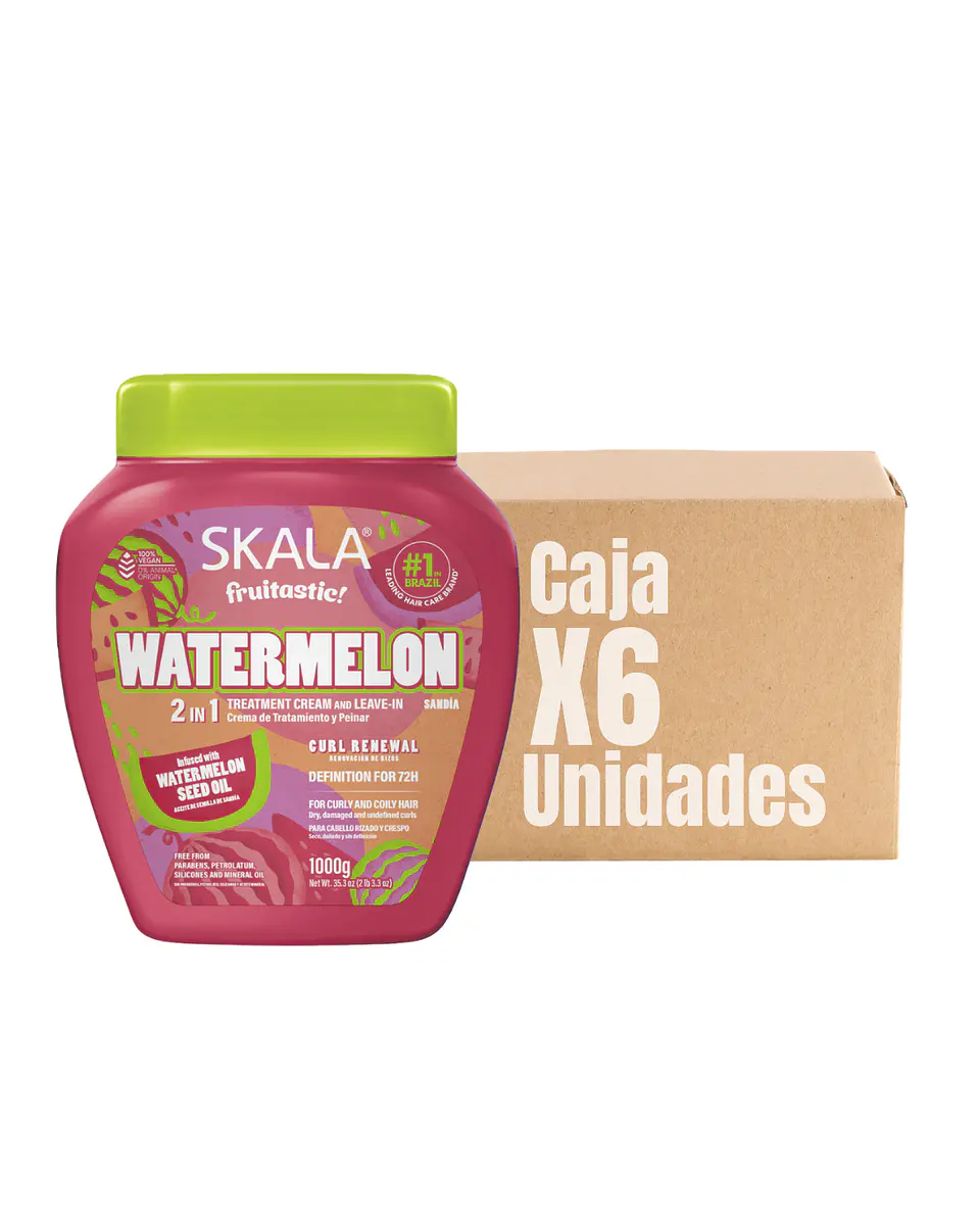 Máscara Watermelon 2 en 1 Tratamiento + Crema de Peinar XCAJA (6 UNIDADES) - SKALA 1