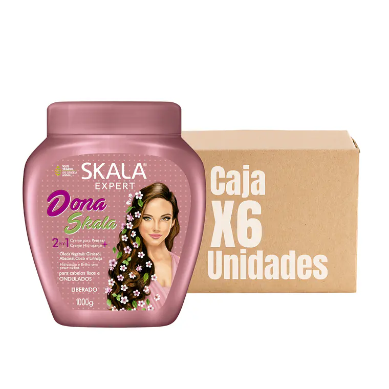 Máscara Dona Skala Definición y Brillo 2 en 1 Tratamiento + Crema de Peinar XCAJA (6 UNIDADES) - SKALA 1